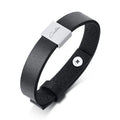 Custom Engraved Personalized Name Brand Luxury Adjustable Buckle Slider Charm Blank Leather Bracelet