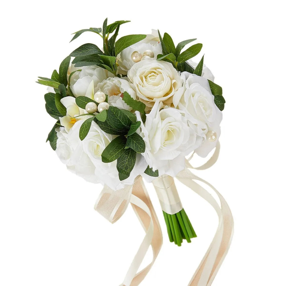 Forest Garden Style Bridal Bouquet Lace Roses Phalaenopsis Orchids  Premium Bridesmaid Bouquets Rustic Wedding Party Decoration