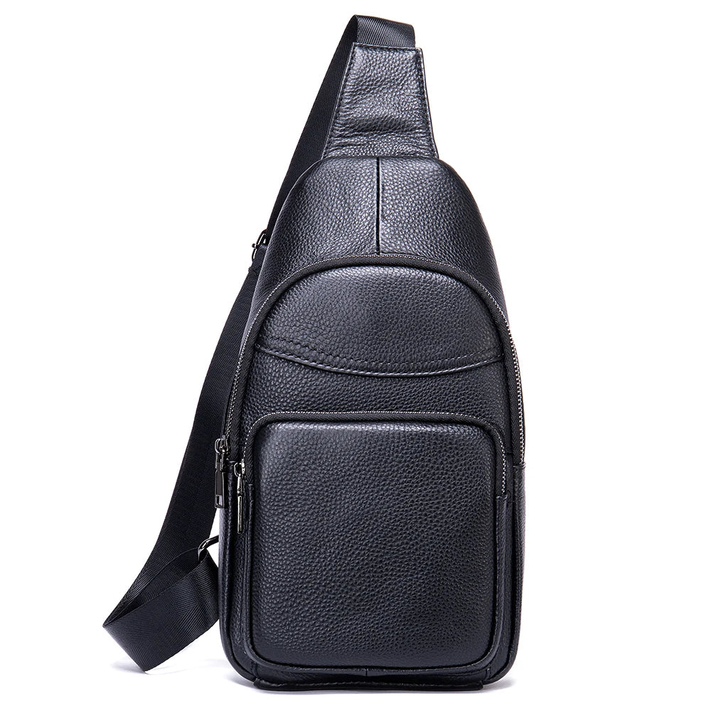 MARRANT Genuine Leather Sling Bag Multipurpose Single Shoulder Strap Crossbody Bags Day Pack Leather Chest Bags for Men