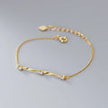 INS Elegant Style 925 Sterling Silver Mobius Shimmering Water Pattern Zircon Gold Plated Bracelets for Women