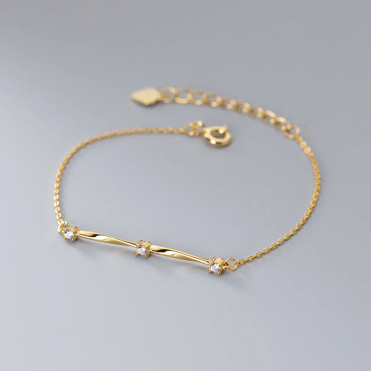 INS Elegant Style 925 Sterling Silver Mobius Shimmering Water Pattern Zircon Gold Plated Bracelets for Women