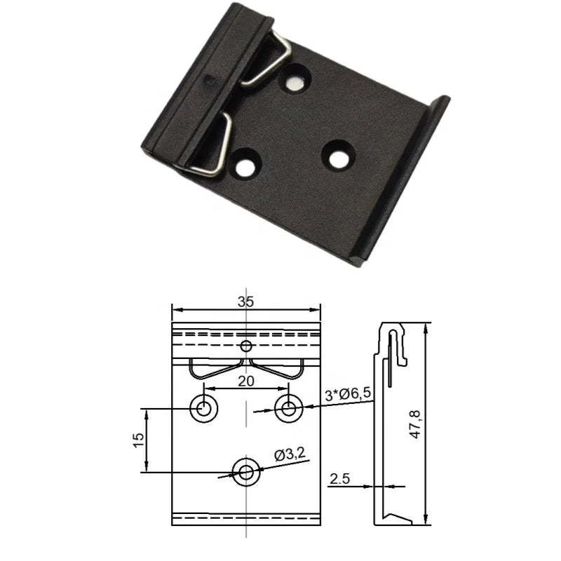 Easy to Install on the 35mm DIN Rail Bracket Buckle Rail Buckle Clip Fixed Installation Rail Mounting Clip