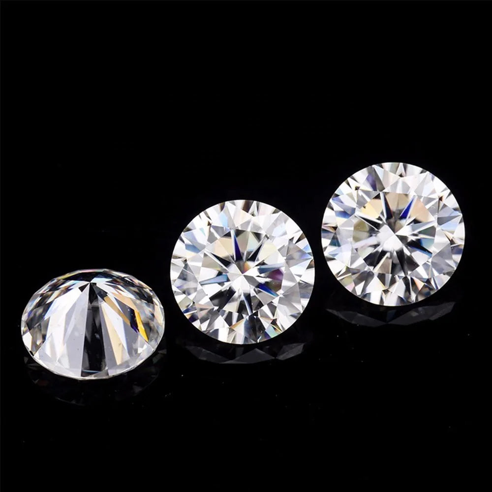 Supper White D Color Loose Moissanite 1CT GRA Certificate Round 1-10mm Moissanite Lab Grown Diamond Price Per Carat