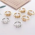 Fashion Chic Stainless Steel Angel Number Gold Plated Finger Ring Jewelry Manufacturer China