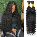100g Cheap Human Braiding Hair for Boho Braids 12A Deep Wave Bulk Human Hair for Braiding Wet and Wave Human Hair Bundle No Weft