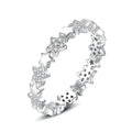 Fine 925 sterling silver star shaped micro inlay diamond finger ring for women