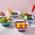 Multifunctional Drain Basket Sink Oval Fruit Drain Basket Plastic Foldable Kitchen Sink Drain Basket