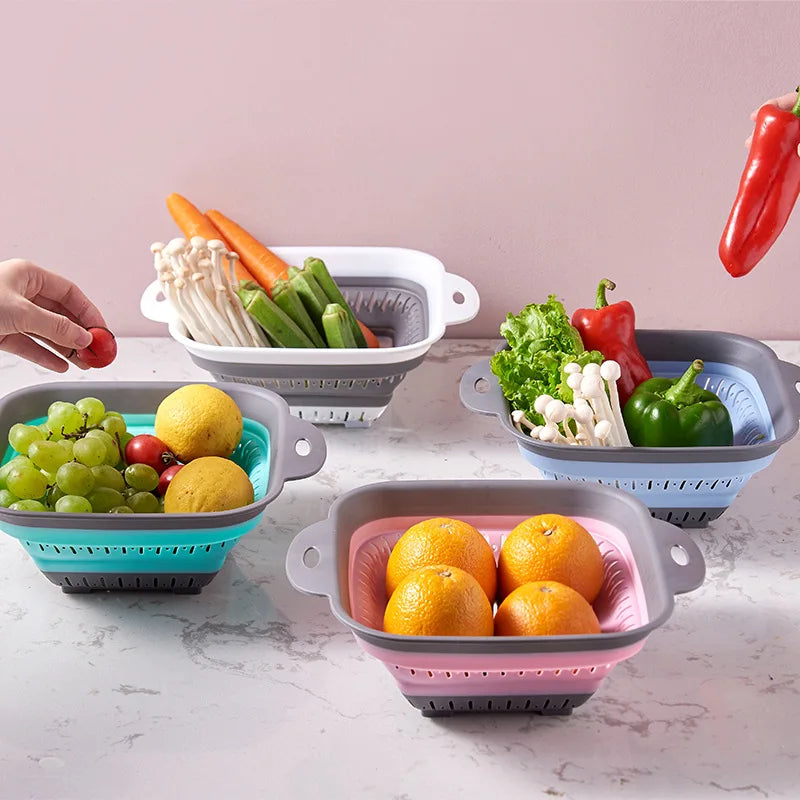 Multifunctional Drain Basket Sink Oval Fruit Drain Basket Plastic Foldable Kitchen Sink Drain Basket