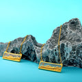 Fine  Mustard Seed Jewelry Mountain Range Vertical Bar Women Necklace 14K Gold Plated Non Tarnish Landscape Charm