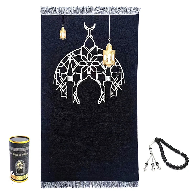 Best Travel Portable Prayer Rug Thick Praying Mat Luxury Prayer Carpet  with Rosary Beads Prayer  Mat Islamic