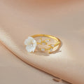 Anillo De Flores 2022 New Design Brass Flower Ring Gold Plated  Index Finger Anello Di Fiori Temperament Flower Ring