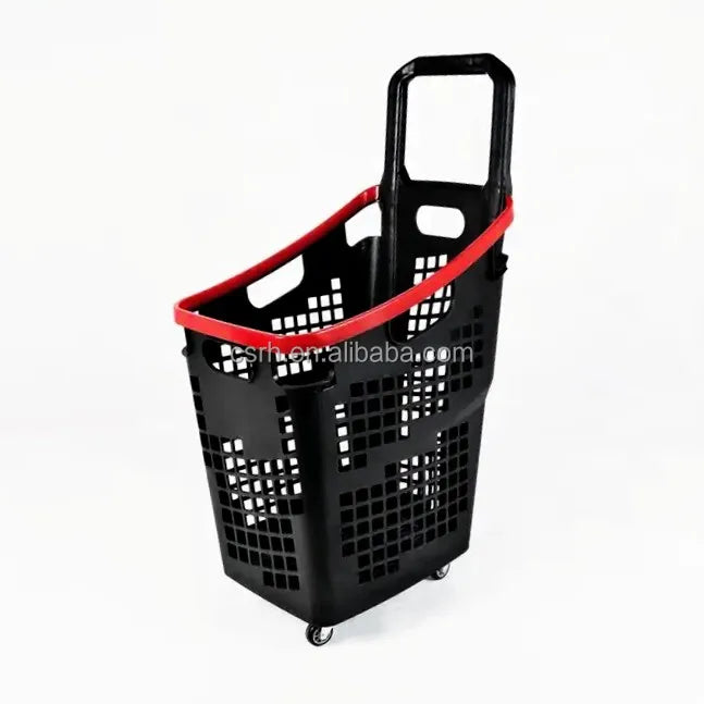 RH-BPR70-2023 530*375*890mm 2023 New Design Shopping Basket Ruhao Brand Black 70L Big Shopping Basket
