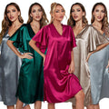2026 Summer Women Sleepwear Short Sleeve Cool Sleeping Dress Nightgown Women Nightwear Satin Nightdress