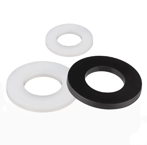 100pcs White Nylon Washer M2 M2.5 M3 M4 M5 M6 M8 Nylon Washer Plastic Flat Spacer Washer Circular Round Gasket Ring MegaBDM