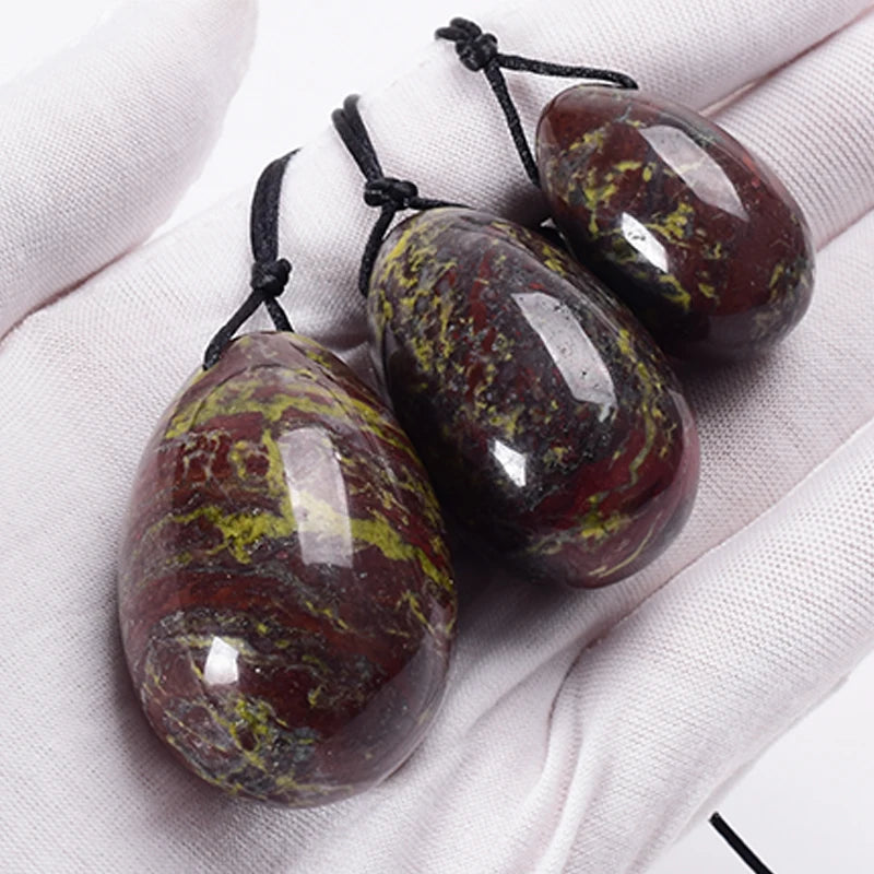 DIY Yoni Products Personal Care Pro Highly Polished Smooth Rhodonite jasper Crystals Yoni Eggs with 3 Size
