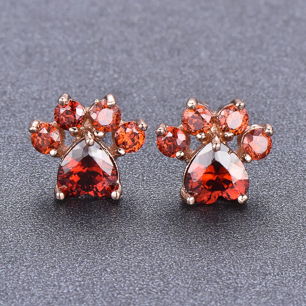 Gothic Jewelry Stud Earrings Cute Cat Paw Dog Claw Ear Studs Heart Stud Earrings for Women