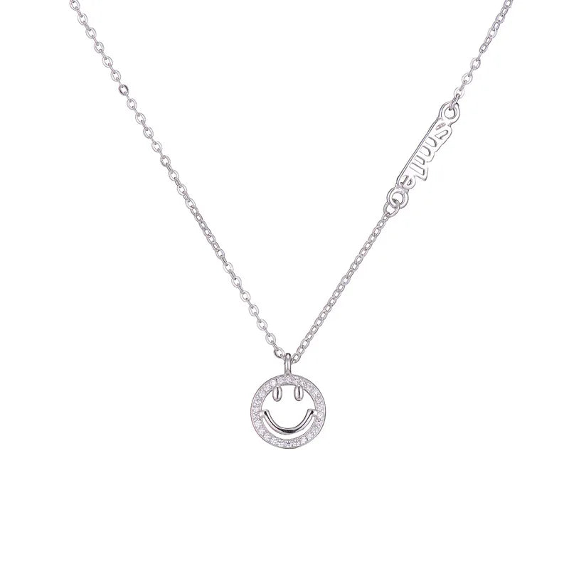 New 925 Sterling Silver Zircon Pendant Necklace Fashion Link Chain Statement Jewelry for Women for Wedding Party Anniversary