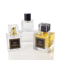 Free Sample Wholesale Luxury Women 50ml Square Glass Perfume Bottle Pump Sprayer Screen Printing Eco-friendly Cap Customizable