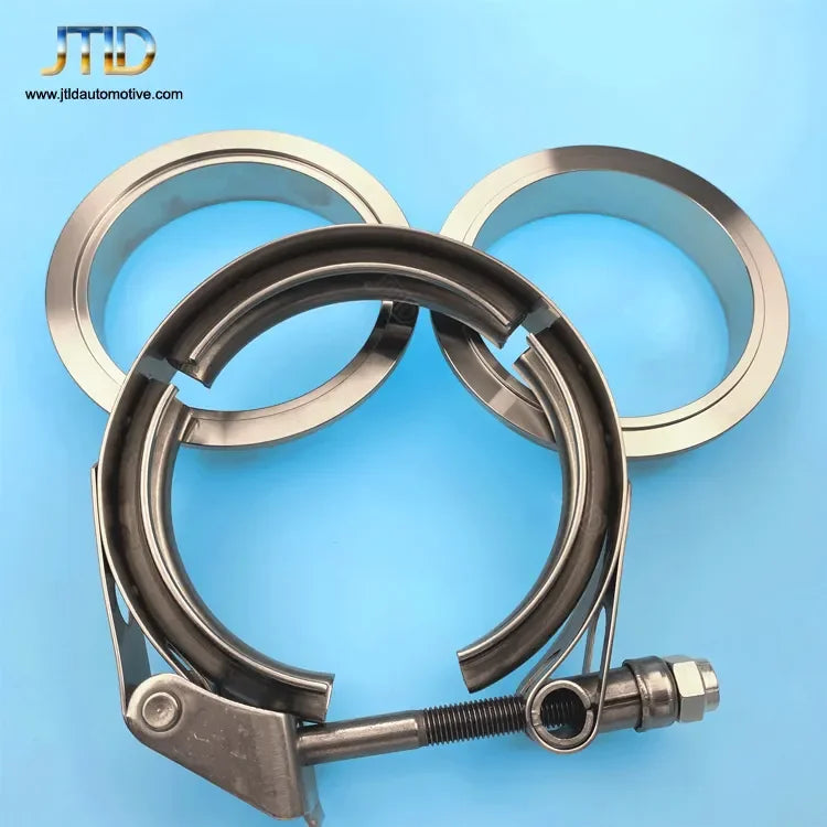 JTLD Universal SS304 3inch 76.2mm V-band Clamp V-band Exhaust Flange Turbo Exhaust Vband V Clamps Kits