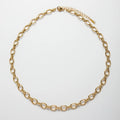 Fashion Minimalism Hip Hop Coarse Single Layer Interlocking 18k Gold Plated Stainless Steel Non Tarnish Splicing Necklace YF4024