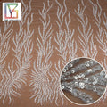 New French White Beaded Sequins Tulle Dress Embroidery Bead Lace Fabric Wedding Bridal Lace Fabric
