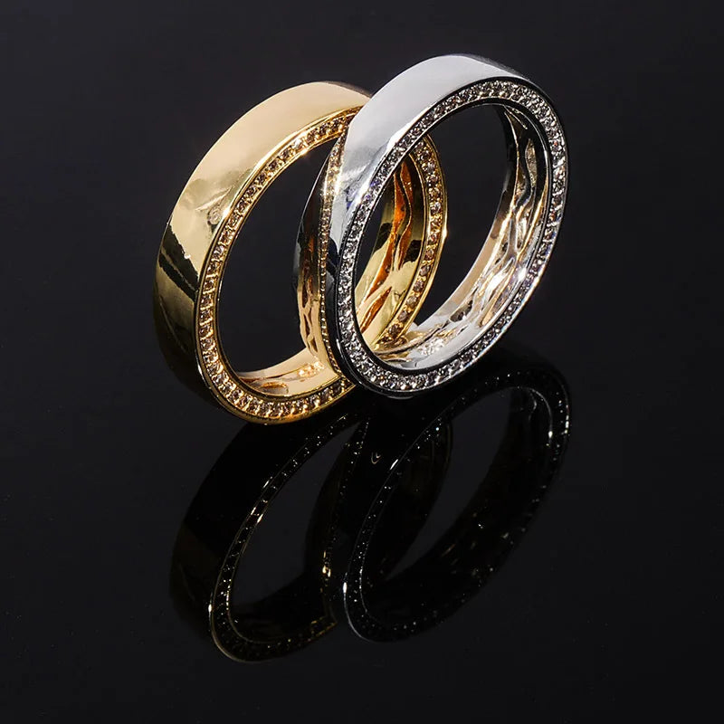 Temperament Aaa Round Crystal Fashion Eternity Promise Ring AAA Zircon Cz 925 Sterling Silver Engagement Wedding 4mm 6mm Ring