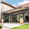 Customized Size Retractable Awning Outdoor Sunshade Manual Folding Arm Awning Full Cassette Awning