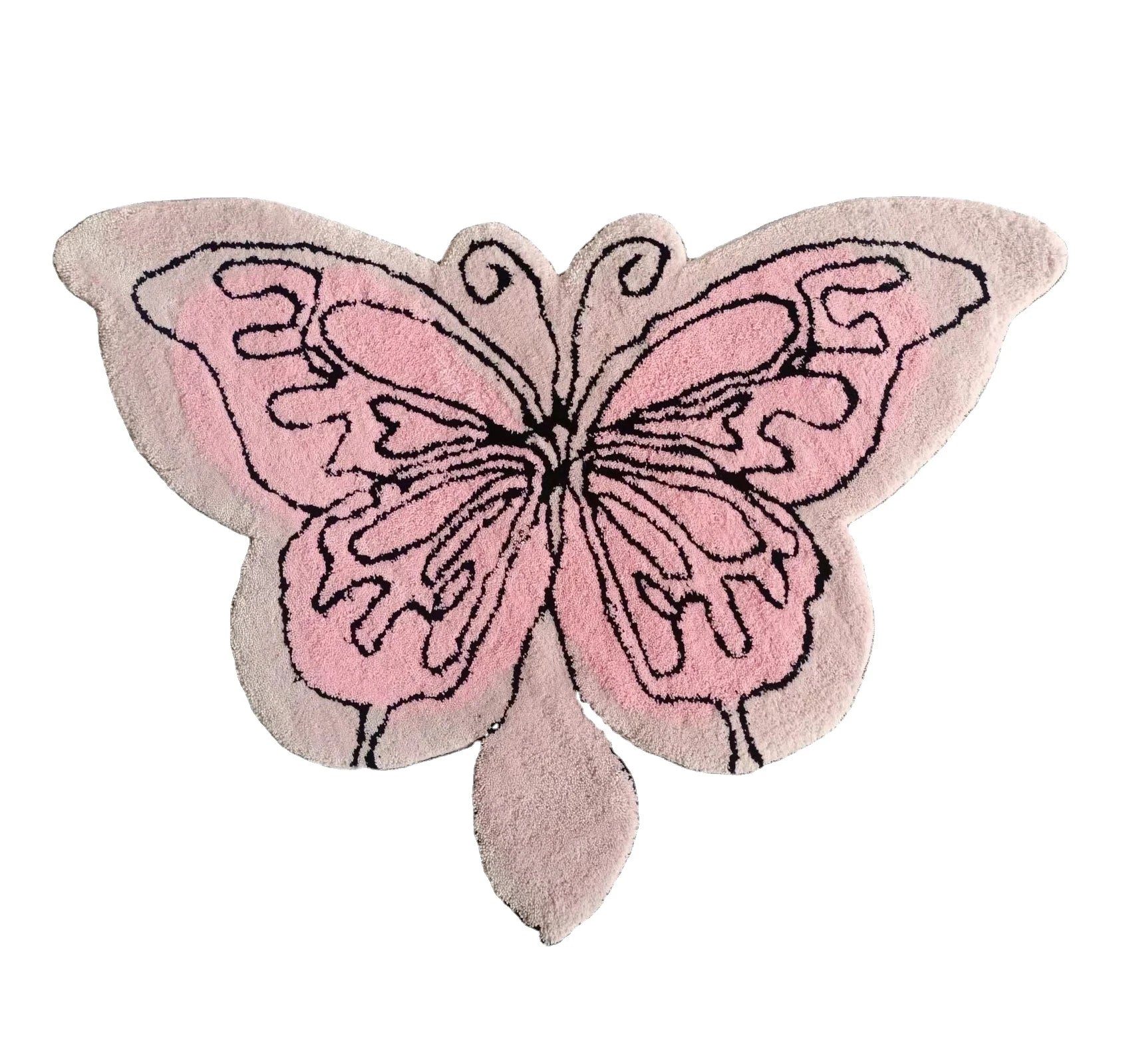 Hand Tufted Butterfly Custom Shape Rug Anime Handmade Die Cut 3d Area Rug