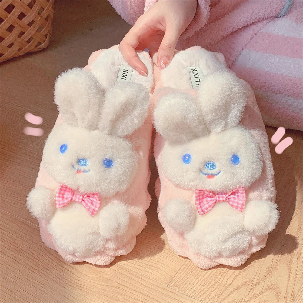 XIXITIAO Wholesale Bunny Slippers for Women Cute Fluffy Rabbit Slippers Cozy Home Shoes Funny Animal Slippers As Gift