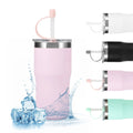 Custom logo Stainless Steel Insulated Camping Travel Coffee Mug Tumbler with Lids and Straws
