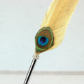 Designer Metallic Golden Sliver Custom Goose Feather Mix Peacock Feather Quill Pen