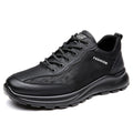 Manufacturer Black PU Leather Zapatos De Hombre Leisure Sports Running Sneakers Non slip Men's Tennis Shoes