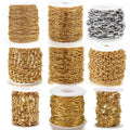 Stainless Steel Oval Link Chains18k Gold Plated Chain Roll for Jewelry Making Gold Plated Jewelry Chain Roll