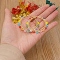 Summer Boho Chic Jewelry Statement Handcrafted Miyuki Seed Rice Bead Glass Flower Boho Hoop Earrings