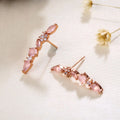 Adjustable Butterfly Open Ring Beautiful Rose Gold Plated Zircon Statement Jewelry Brass Stud Earrings Jewelry