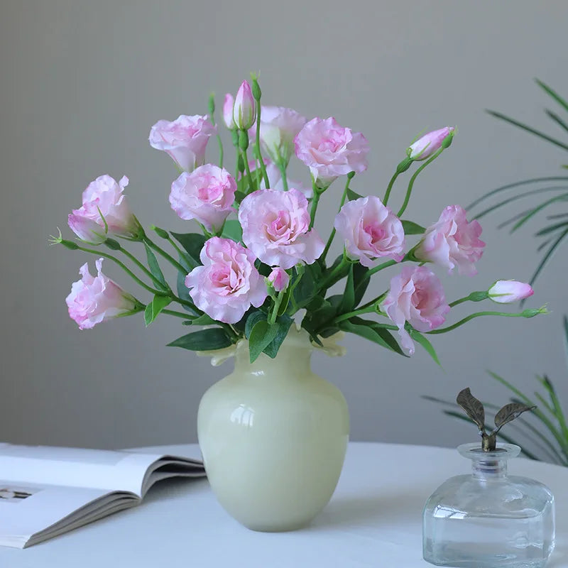 Factory Direct Simulated Lisianthus Flowers Wedding Decorative Flowers Silk Artificial Platycodon Flowers