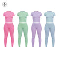 Women Custom Plus Size Cotton Kardashian Short Sleeve With Legging Pink Loungewear Women 2 Two Piece Sets