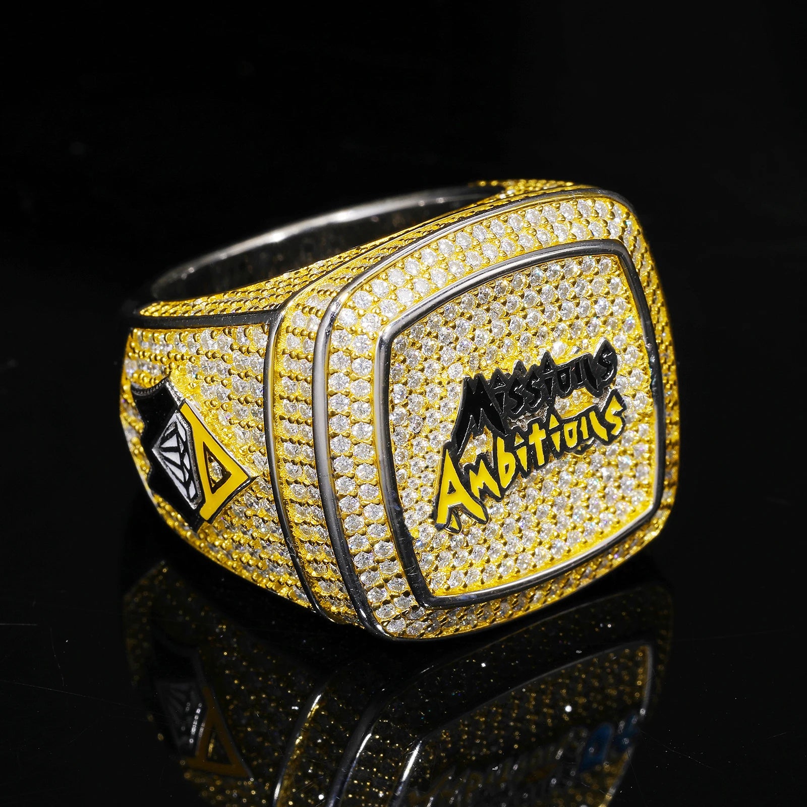 Hip Hop Jewelry 925 Sterling Silver VVS Moissanite Diamond Custom Letter Name Iced Out Hip Hop Championship Ring for Men