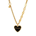 Women's Stainless Steel Gold Plated Crystal Necklace New Trendy Romantic Style
