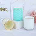 6 oz Custom Design Golden Painting Special Pattern Glass Candle Jars for Home