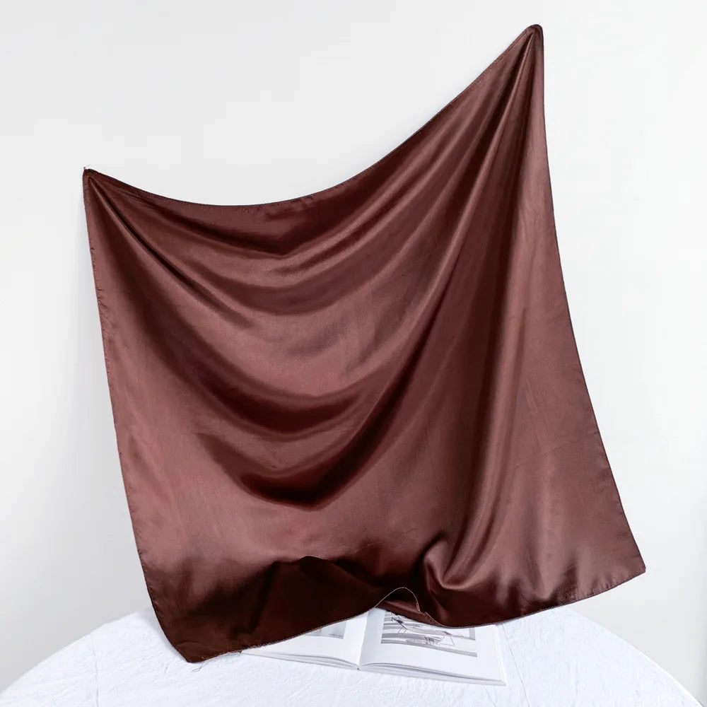 Wholesale Customized Non Slip Silk African Headscarf Matte Silk Satin Hijab Scarf 90x90cm