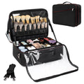 Relavel Makeup Bag Travel Cosmetic Case Artist Storage Bag with Plastic Divider and Heat Insulation Layer for Lipstick Makeup