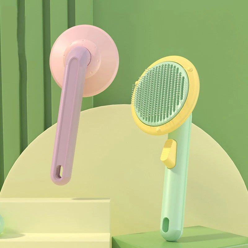 Pet Safe Hair Grooming Brush Self Cleaning Pet Hair Remover Brush Dog Cat Slicker Needle Comb Self Cleaning Pet Brush Cat Comb