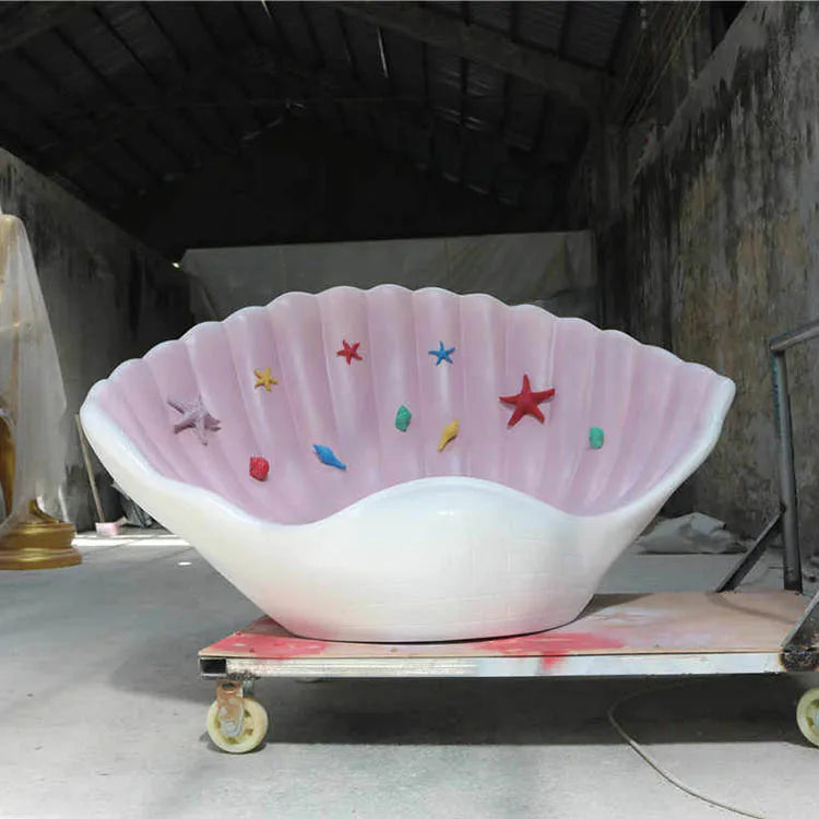 Giant Shell Photo Props Simulation Marine Life Shell Sculpture Resin Fiberglass Wedding Party Props