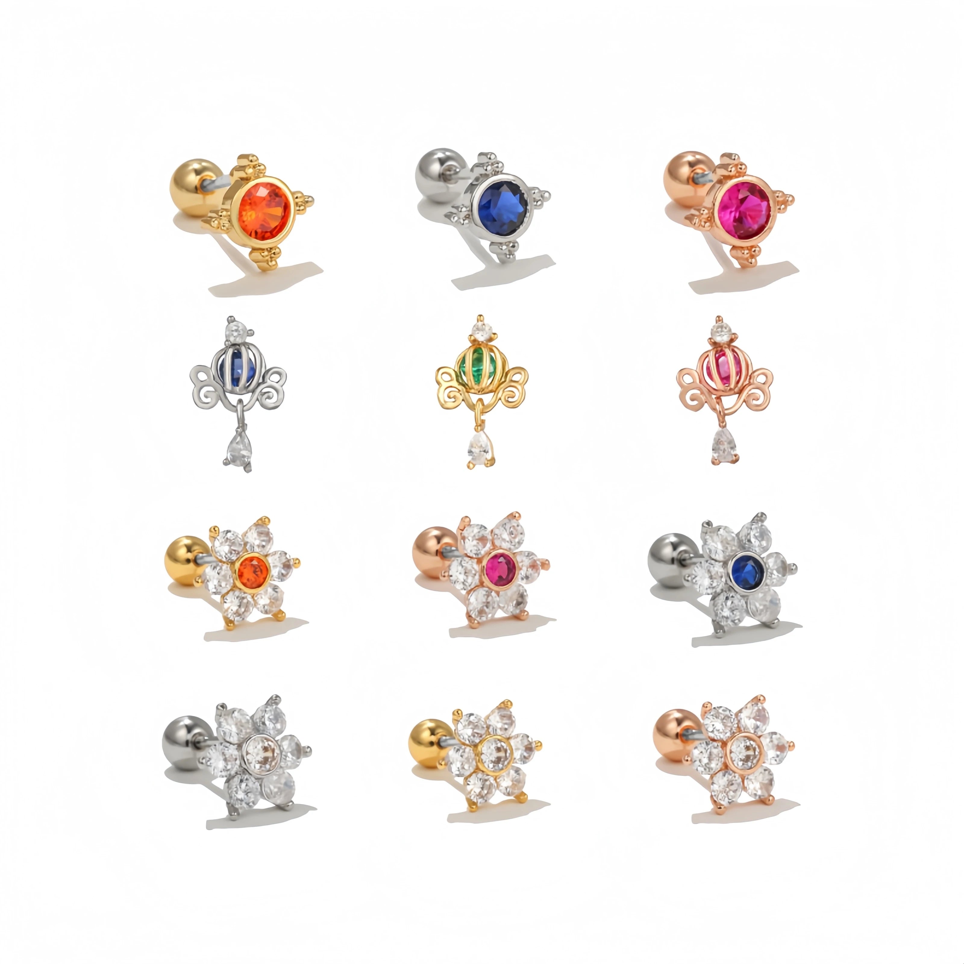 Luxury 3A Zircon Titanium Stud Earrings Hypoallergenic Durable Comfortable Minimalist Fashion Piercing Jewelry