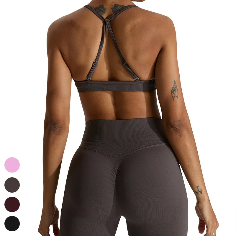 Adjustable Women's Sexy Quick Dry Gym Fitness Yoga Top Seamless Sports Bra Compression Custom Logo Workout Wear Outdoor Spandex