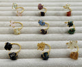 Zooying Two Color Gemstone Ring Luxury Mixture Color Gems Stone Cuff Rings Adjustable Designer Ring for Summer