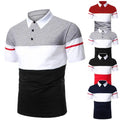 Summer Casual Men's Polo Shirt Color Blocking Polyester Short Sleeved Fashionable Urban Polo T-shirt MegaBDM