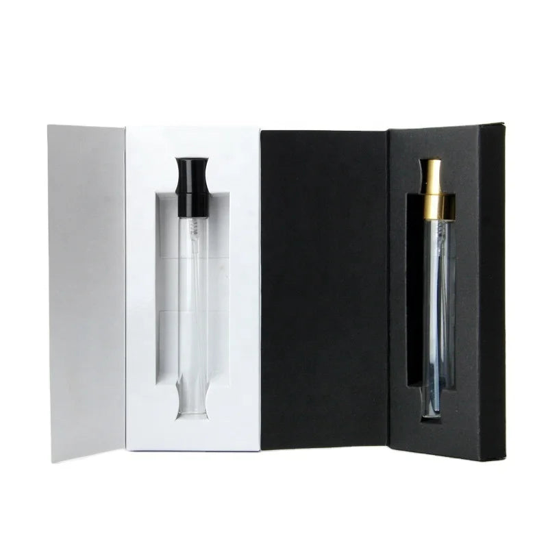 10ml Portable Travel Size Glass Sprayer Perfume Trial Bottle Empty Clear Glass Perfume Oil Spray Bottle with Box