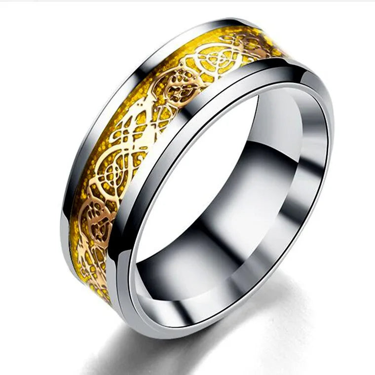 Anillos Thick Titanium Steel Simple Classic Black Gold Silver Plain Blank Finger Rings for Men